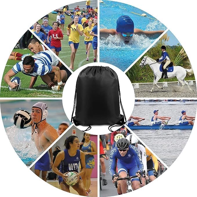 BeeGreen Black Drawstring Backpack Bulk 20 Pack, Christmas String Backpack - Image 6