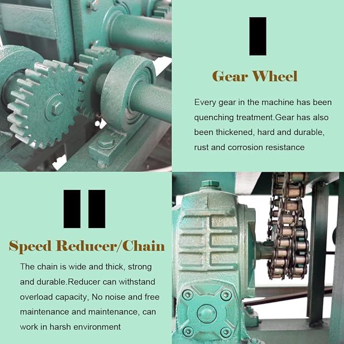 220V Electric Tube Pipe Bender, 2.2kw Electric Tubing Bender, Multi-Function Rolling Electric Pipe Bender with 15 Round Molds and 9 Square Molds