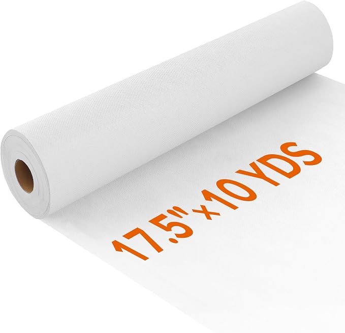 ZOMONETI Heavy Weight 17.5in x 10yd White Iron On Non-Woven Fusible Interfacing by ZOMONETI