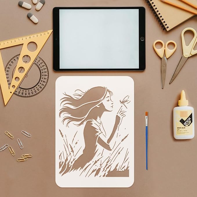 FINGERINSPIRE 6PCS Graffiti Lady Stencils - Image 3