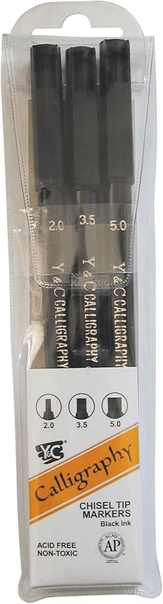 Yasutomo - NSC603A Y and C Water Based Calligraphy Markers, Chisel Tip by Yasutomo