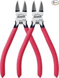 Wire Cutters 2 PACK, 6 inch Wire Cutter Set, HOUSERAN Side Cutters Flush Cut Pliers, Spring Loaded Cutting Pliers with Non-slip Red Handle, Wire Cutters Heavy Duty for Jewelry Making, Crafts, Zip Tie
