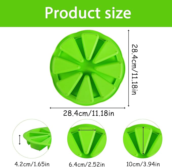 Silicone Scone Baking Pan 8-Cavity Triangle Cake Mold 28.4cm | Nonstick Silicone - Image 2