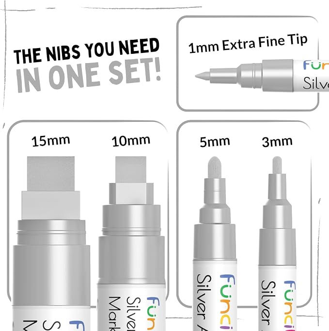 5 Acrylic Silver Paint Pen - Image 2