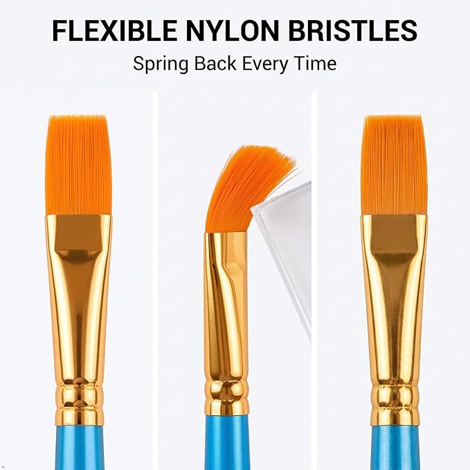 Soucolor Acrylic Paint Brushes Set, No-Shed Bristles - Image 5