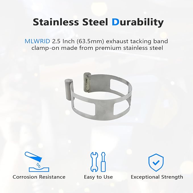 2.5 Inch (63.5mm) Stainless Steel Welding Tacking Band Clamp,Clamp-On Exhaust Pipe Tacking Band for Welding Fabrication
