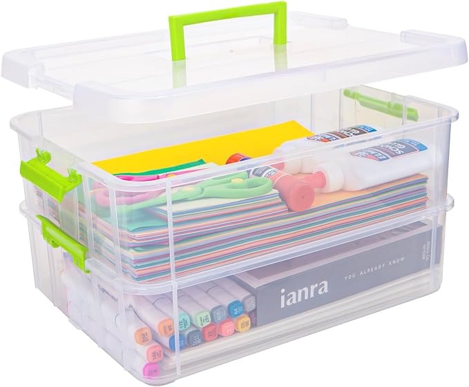 TERGOO 2 Layer Plastic Storage Containers by Focusonefficientstorage