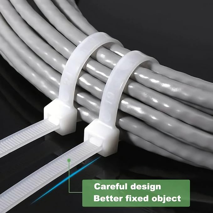 Zip ties 16 inch White clear Cable ties 100 per pack Plastic ties wraps With 60 Pounds Tensile