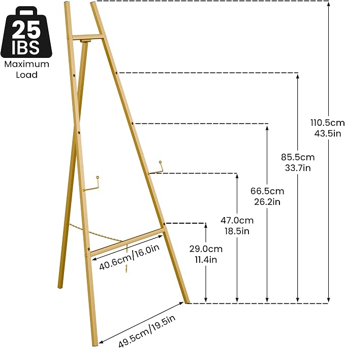 Gold Easel Stand for Sign, Heavy Duty Easel, 4-Tier Adjustable Art Easel for - Image 6