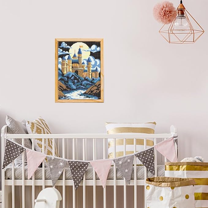 FREEBLOSS DIY Cross Stitch Wall Painting Castle Pattern Cross Stitch Kit Home - Image 5