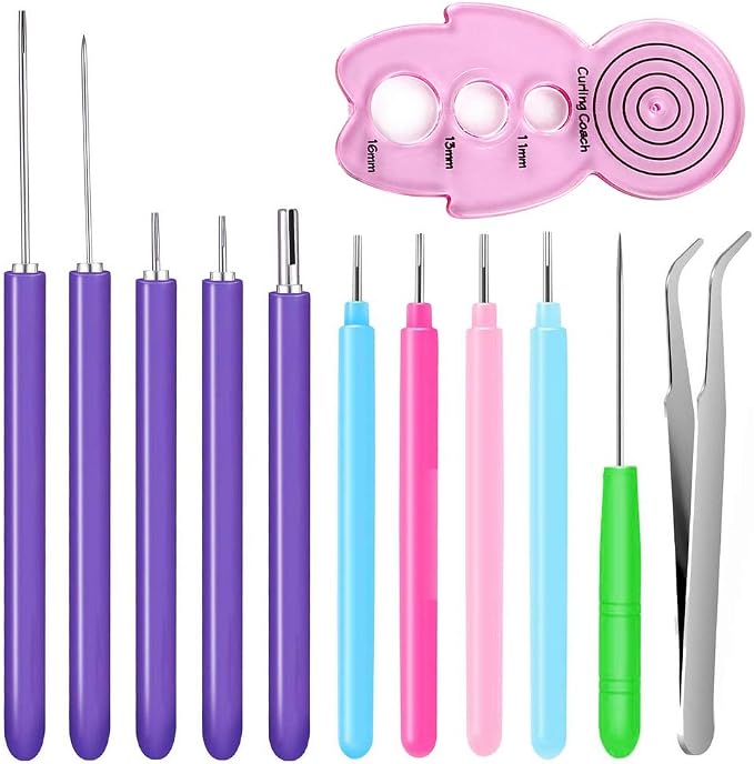12 Pack Paper Quilling Tools Set, Slotted Needle Pens by PimoysLivingNecessities