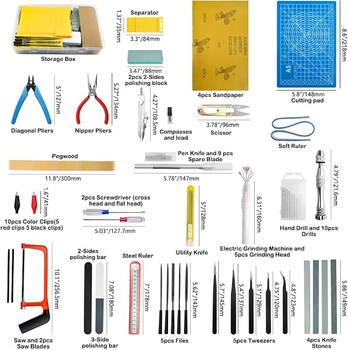 Bigstone 85 PCS Model Tools Kit Hobby Building Tool Craft Set Modeler Basic DIY - Image 2