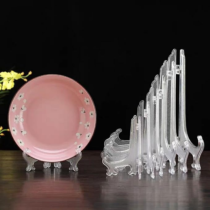 LonlyEagle 12 Pack 6 Inch Clear Plastic Easels or Stand/Plate Holders to - Image 4