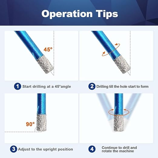 Diamond Core Drill Bit Set - BRSCHNITT Diamond Hole Saw Kit for Porcelain Tile Ceramic Marble Granite Drilling,Triangle Shank Drill（6+6/8/10/20/25/35/50/75/100mm&20finger bit&50chamfer bit）.