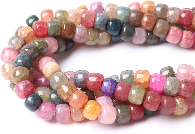 200PCS Natural Stone Beads Flat Agate Spacer Beads Bulk - Image 4