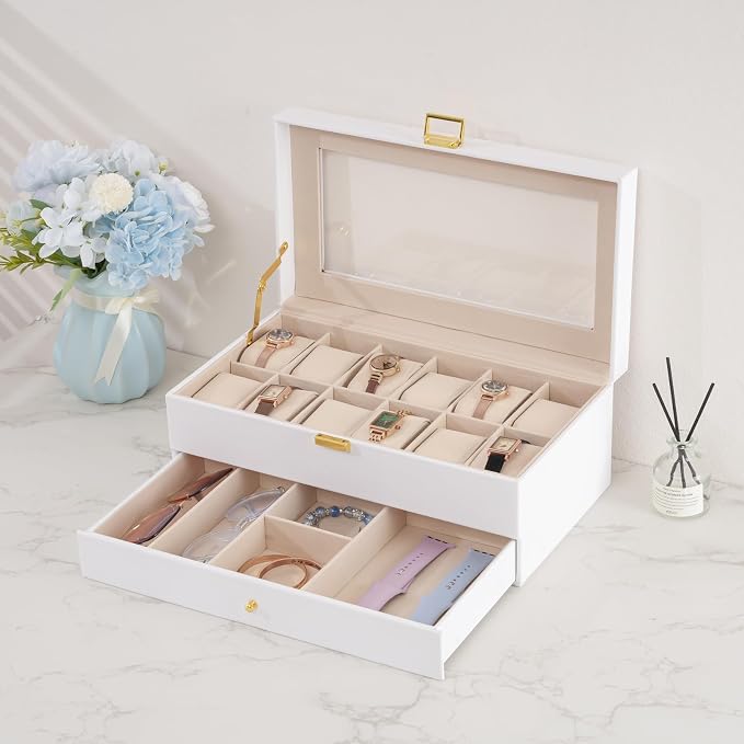 ProCase Watch Box, 12 Slot Mens Watch Case - Image 5