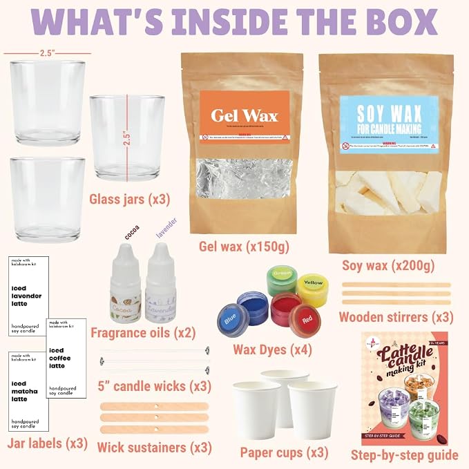 Kalakaram Latte Candle Making Kit | Make 3 Aromatic Candles - Image 2