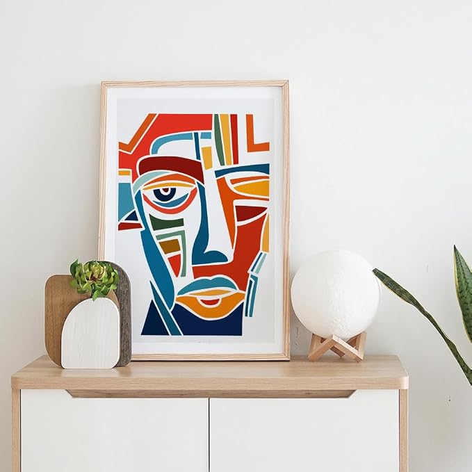 MAYJOYDIY 4Pcs A4 Size Abstract Faces Paterrn Stencil Grotesque Geometric Face - Image 4