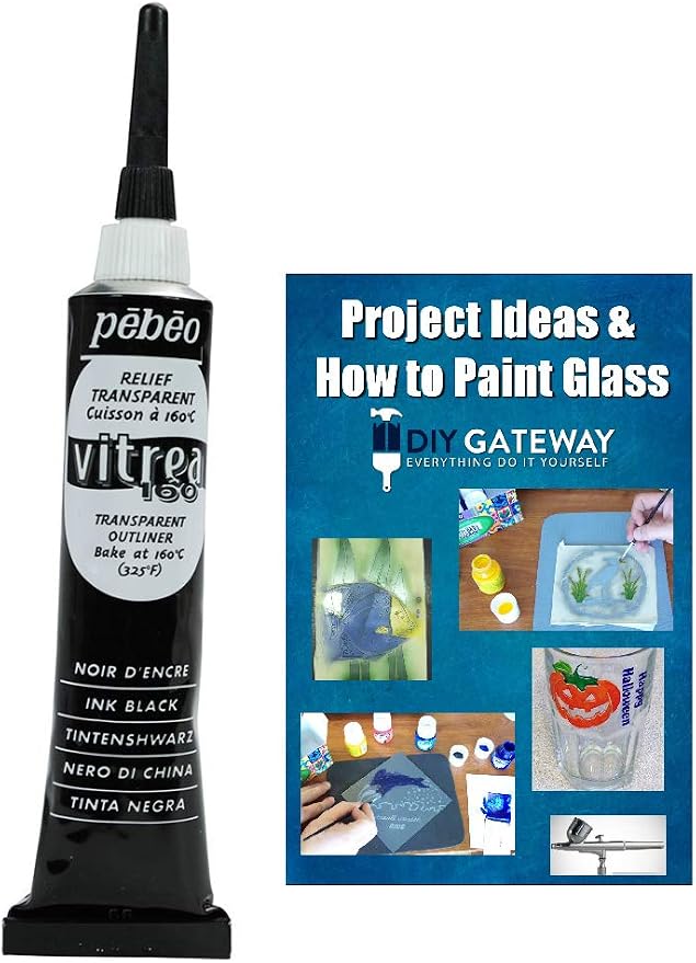 Glass Paint Outliner Black Leading: Permanent Bake Bonding Technology, Create by DIYGateway