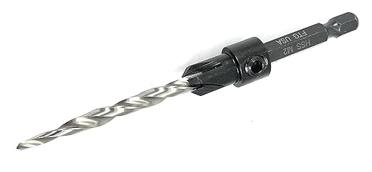 FTG USA Countersink Drill Bit for Wood with Tapered Drill Bit #10 (3/16")