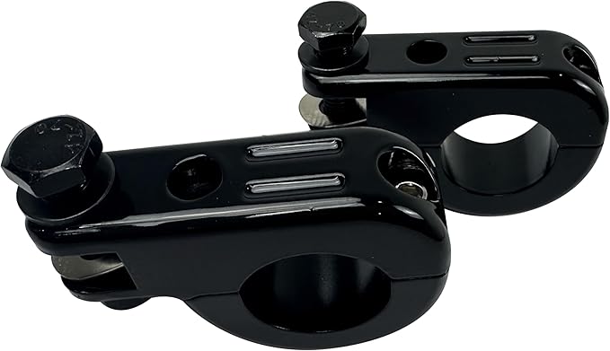 Universal Gloss Black Foot Peg P-Clamp mounting kits Compatible with for Harley Touring Road King Engine Bars Most Motorcycle 1-1/4 Inches(32MM) highway bars
