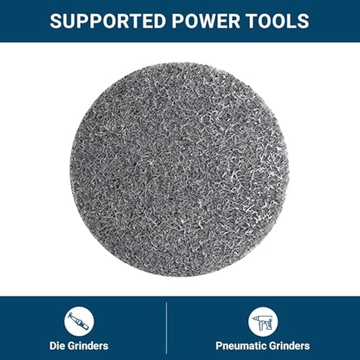 Benchmark Abrasives 2 Inch Sanding Discs Quick Change Silicon Carbide Surface Preparation Wheels, Polishing Wheel for Drill & Die Grinder Sanding Disc, Paint Stripper & Removal - (10 Pack)(Grey)