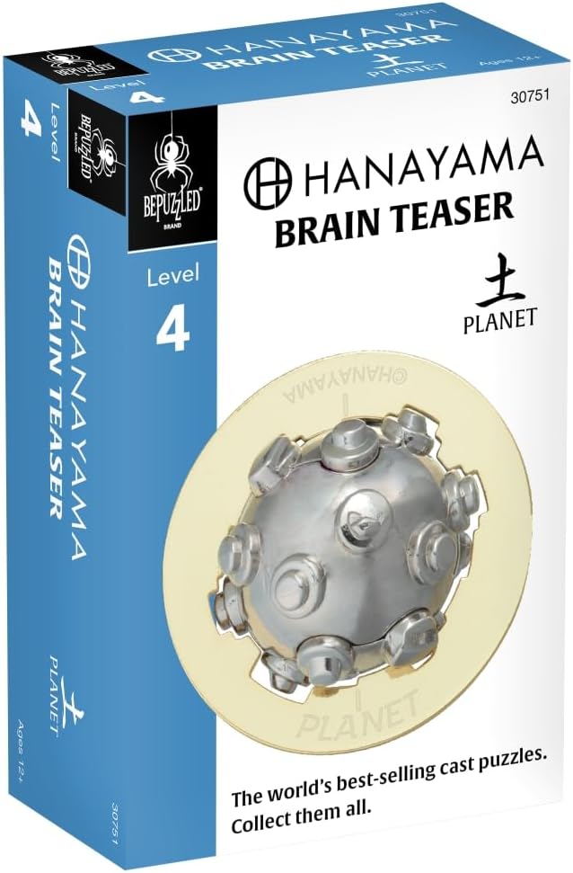 BePuzzled |Planet Hanayama Cast Metal Brain Teaser Puzzle Level 4 Mensa-Rated - Image 3