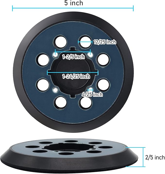 4 Pack 5 Inch 8 Hole Hook and Loop Replacement Sanding Pad for DeWalt DWE64233 & N329079 Compatible with DWE6423/6423K, DWE6421/6421K, DWE6421-B2, DWE6421-B3, DWE6421-BR, DCW210B