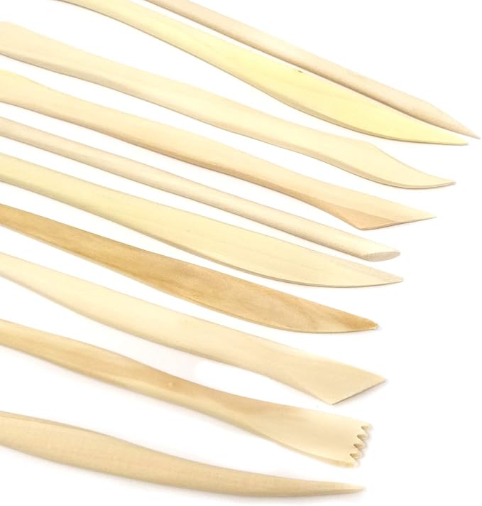 Honbay 10-Piece Double Ended Wooden Mini Modeling Tools Clay Sculpture Tools - Image 3