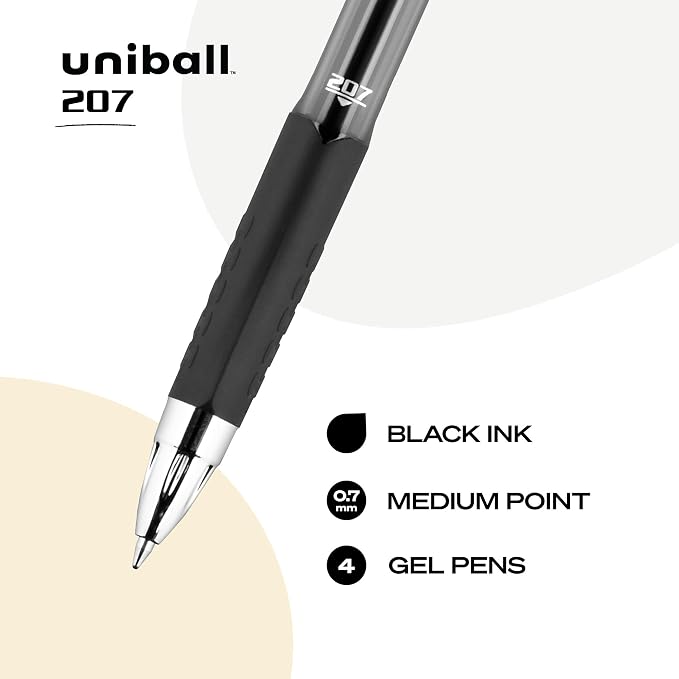 Uni-Ball 207 Retractable Gel Pens, Medium Point - Image 2