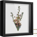 Black 8×8 Shadow Box Display Frame, Premium Linen Backboard and Included by Unknown