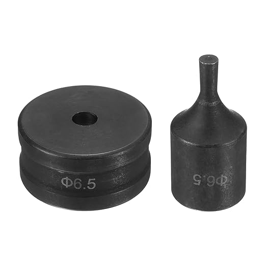 HARFINGTON Hydraulic Hole Punch Die Φ6.5mm Round Hole 40Cr Steel Electric Punching Kit for CH70 Electric Punching Machine, Black