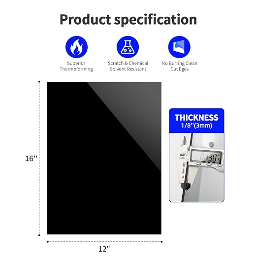 Art3d 1/8" Thick Plexiglass Sheets in Black - Image 2