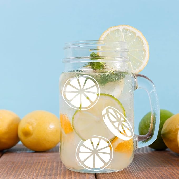 9Pcs Lemon Stencils for Painting, 5.9"x 5.9" Reusable Lemon Slices Stencil - Image 7