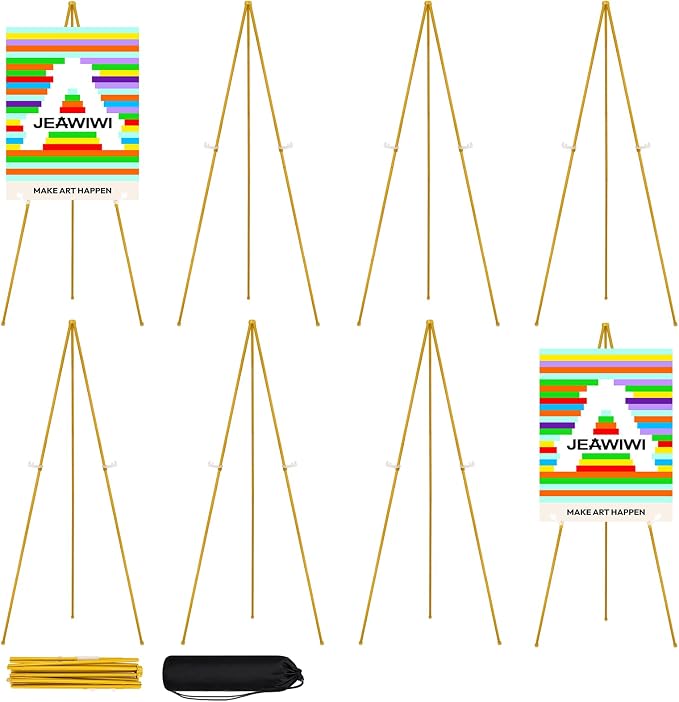 JEAWIWI 8PCS Golden Easel Stand by JEAWIWI