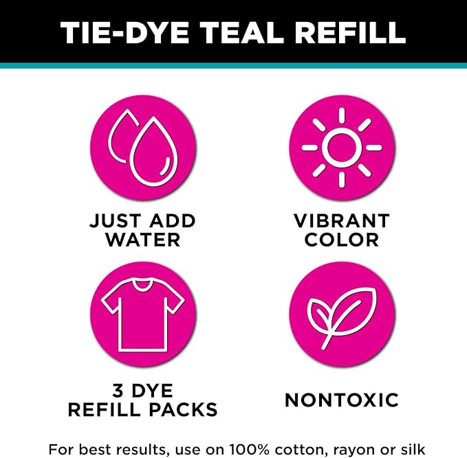 Tulip One-Step Tie-Dye Kit, 3 Fabric Dye Refill Packs - Image 3