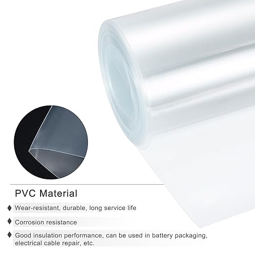 MECCANIXITY Battery Wrap PVC Heat Shrink Tubing 95mm Dia 150mm Flat 20 Feet(6meters) Clear Good Insulation for Battery Pack