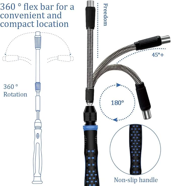 170 in 1 Multifunction Precision Screwdriver Kit, Magnetic Driver Kit with Flexible Shaft, Extension Rod Compatible For Mobile Phone, Game Console, Tablet, Recreational Machines