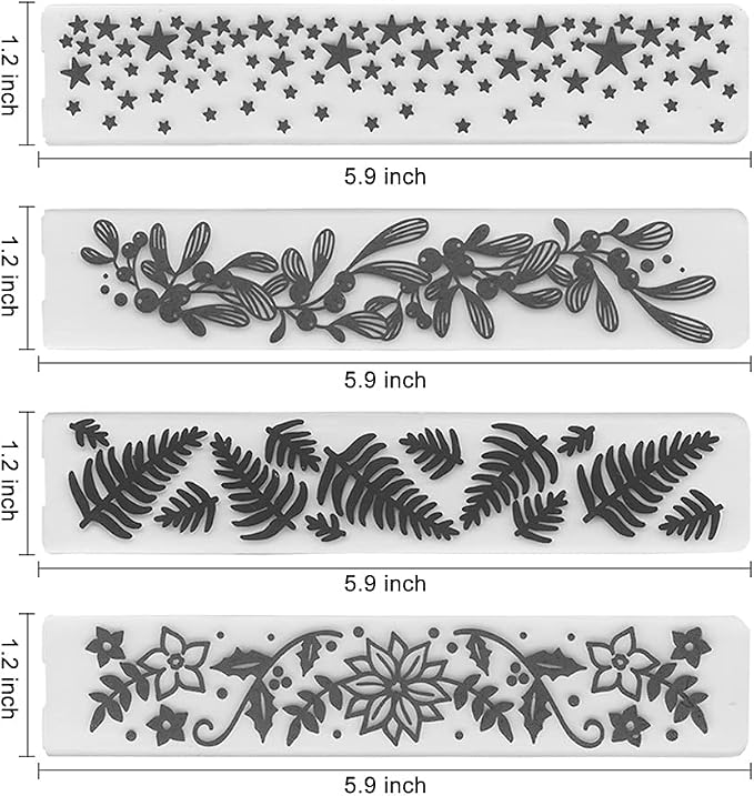 4 Patterns Plastic Template Embossing Folders - Image 2