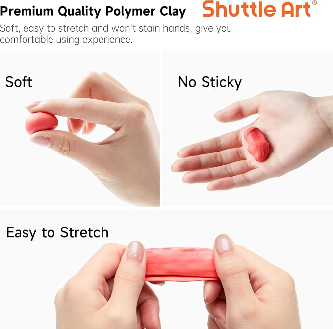 Shuttle Art 117 PCS Polymer Clay Kit, 95 Unique Colors & Extra Basic Colors - Image 7