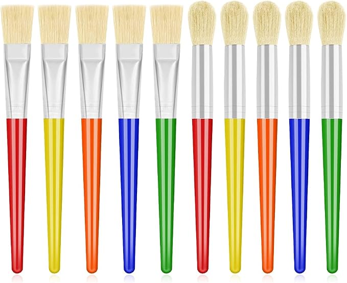 10Pcs Paint Brushes for Kids, Anezus Kids Paint Brushes Toddler Large Chubby by anezus