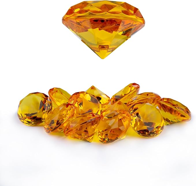 Niceup 26PCS Orange Fake Diamonds Big Gem Toys, 1.5in Pool Diving Gems Acrylic by Niceup