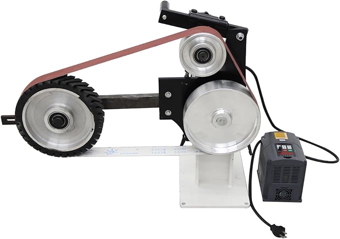 Belt Sander Variable Speed Power Bench Sander 2X71inch Vertical and Horizontal Belt Sander for Metal Working & Knife Making With 3 Grinding Wheels and Base 110V 1500W