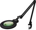 Neatfi XL Bifocal LED Magnifying Lamp, 7-Inch Acrylic Lens, 5D/20D Magnification, Hands-Free, Dimmable, 84 SMD LEDs, Adjustable Arm for Crafts, Reading, Close Work (Black, CCT with Clamp)