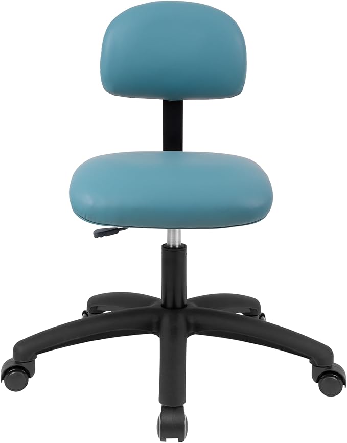 Chair Master FSS Series Square seat (19"-27") seat Height Chair. Vinyl-for Office, Garage, Desk, Shop, Computer, Doctor, Medical, Easy to Clean! NO Footring (Aqua, Medium, Self Braking Casters)