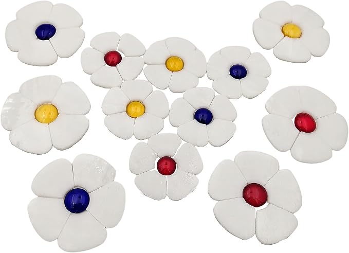 Esweny 12 Flower Stained Glass Mosaic Tiles by Esweny