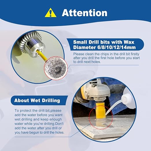 HIGHDRIL Diamond Drill Bits Kit with Triangle Shank for Porcelain Tile Ceramic Marble Brick Concrete Vacuum Brazed Hole Saw(6/8/10/20/25/28/35/45/50/65mm+35mm Hex Shank Chamfer Beveling Bit