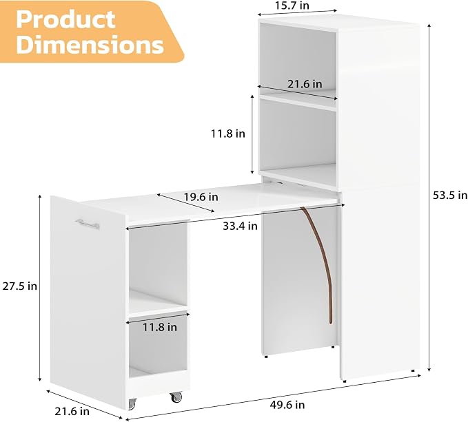 Zevemomo Folding Desk, Convertible Table - Image 2