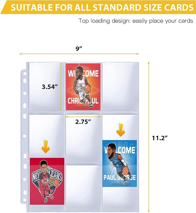 9 Pocket Page Protector, 200 Pack Trading Card Sleeves - Image 3