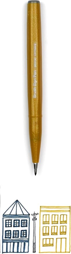 Pentel Fude Touch Sign Pen, Felt Pen Like Brush Stroke - Image 3